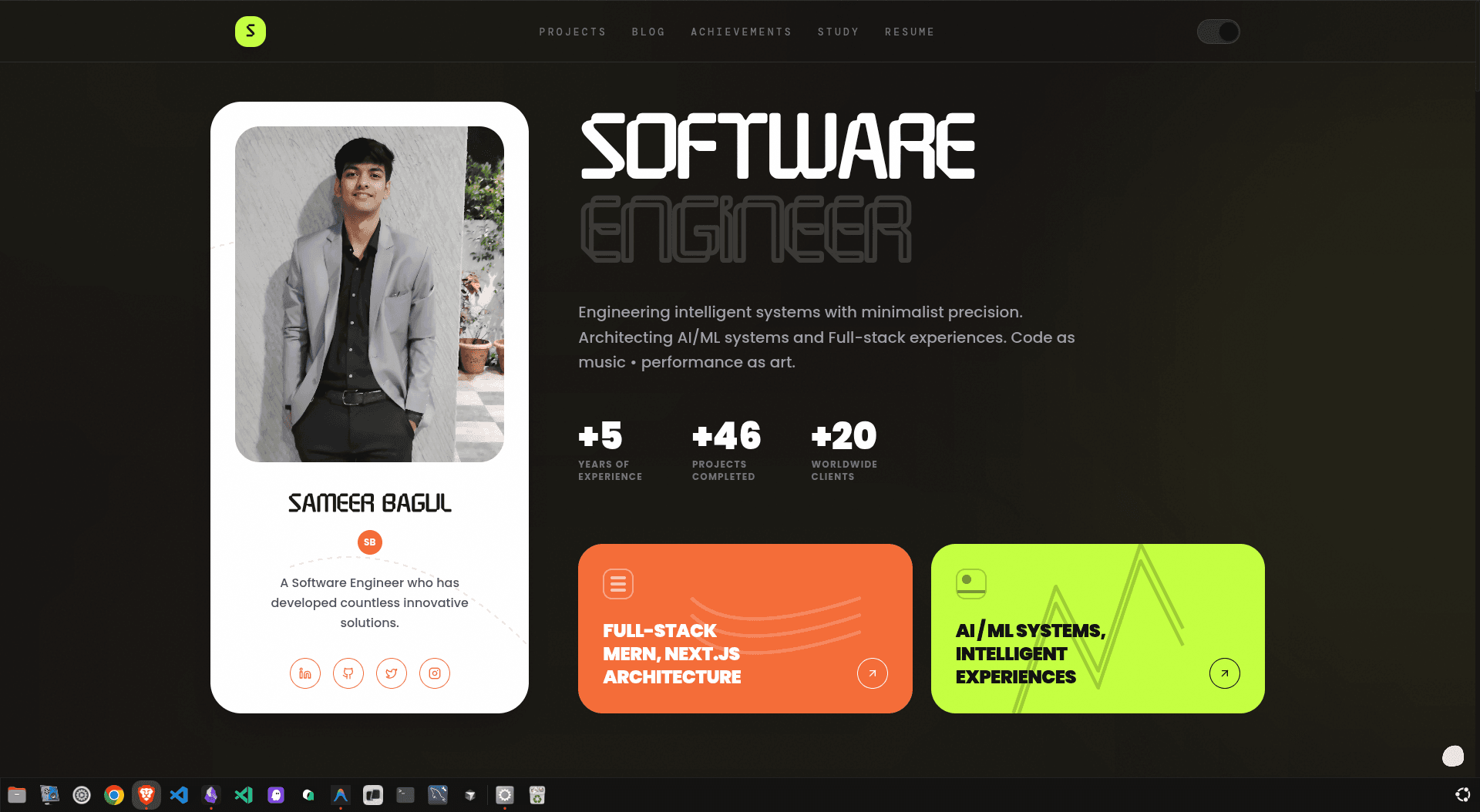 Sameer Bagul - Modern AI Developer Portfolio